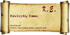 Keviczky Emma névjegykártya